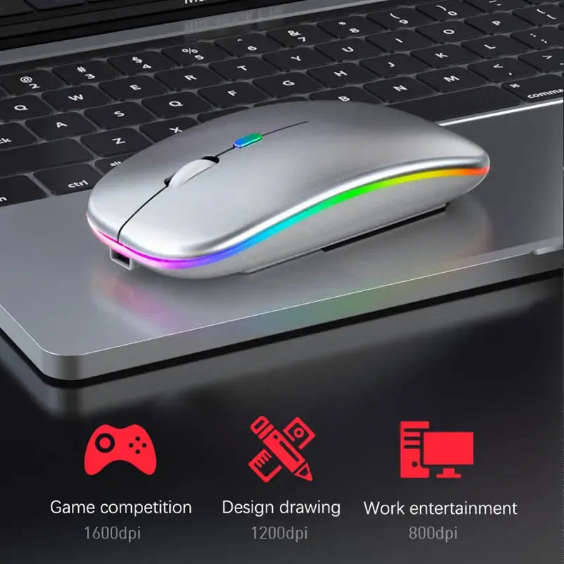 Kabellose Maus mit RGB-LED-Beleuchtung – ohne Batterien Zorenza