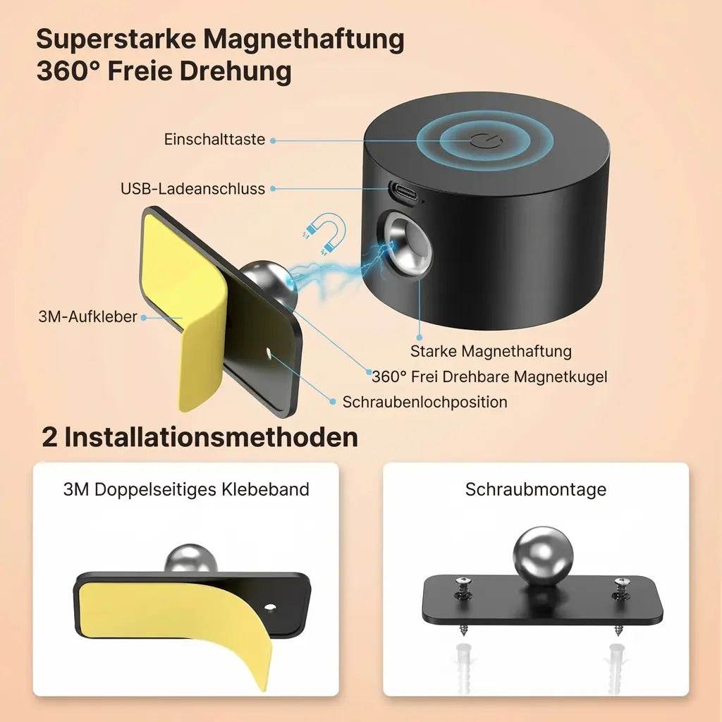 Kabellose Wandleuchte mit Magnetbefestigung Zorenza