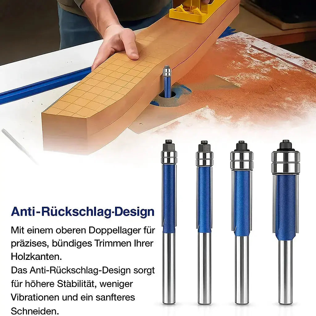 Kanten sauber fräsen ohne Ausrisse – Entgrat- & Polierwerkzeug (4er Set) Zorenza