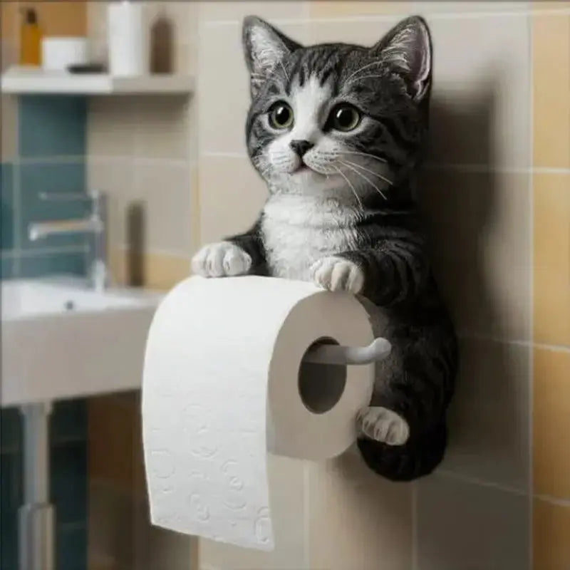Katzen-Toilettenpapierhalter aus Harz Zorenza