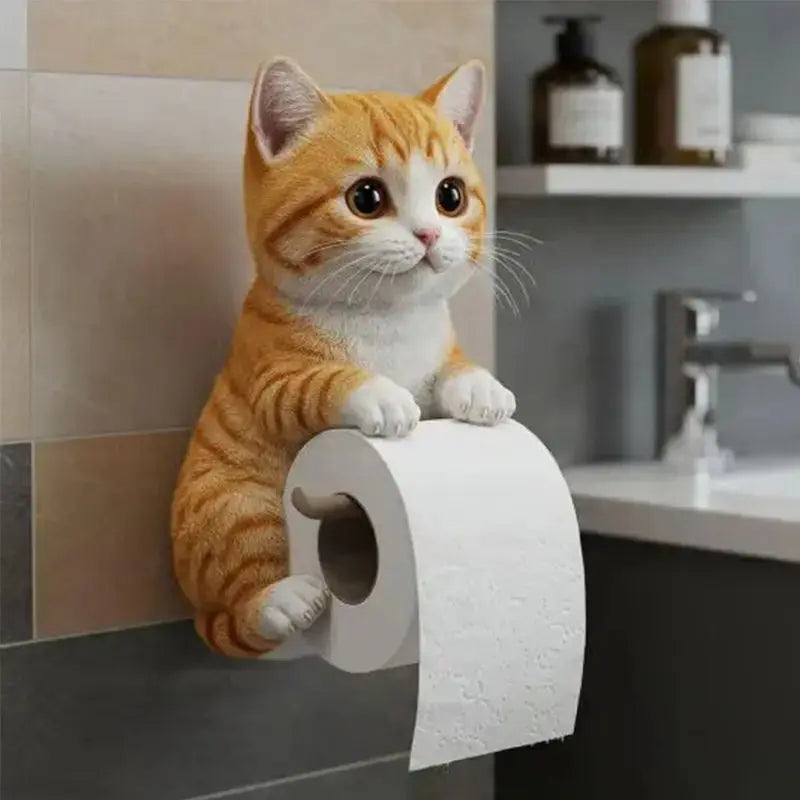 Katzen-Toilettenpapierhalter aus Harz Zorenza