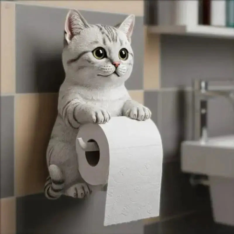 Katzen-Toilettenpapierhalter aus Harz Zorenza