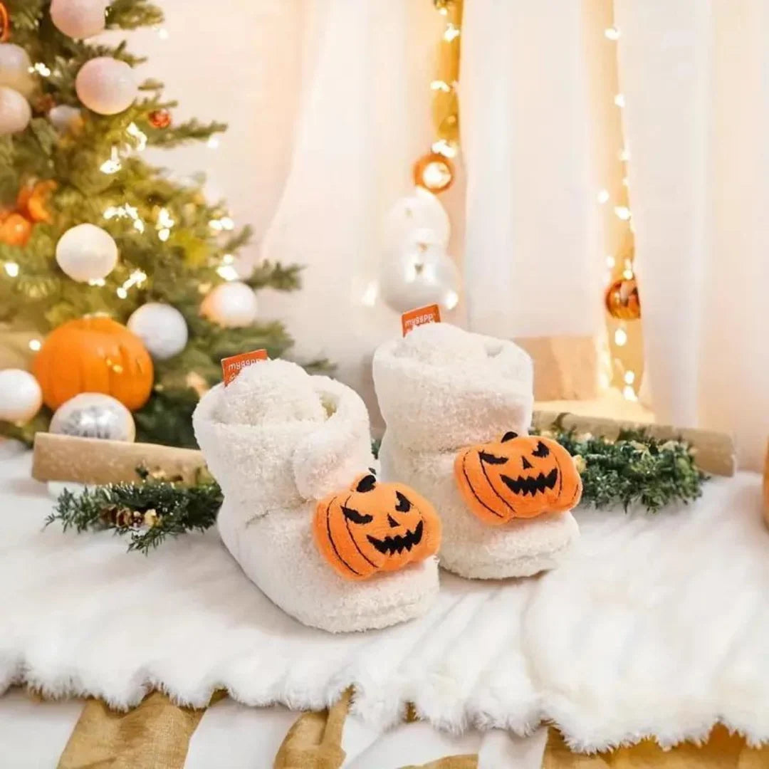 Kinder-Hausschuhe Fleece Halloween-Motiv knöchelhoch -    Zorenza