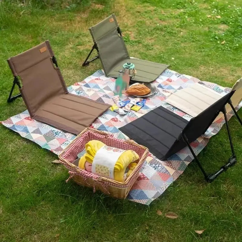 Klappbarer Bodenstuhl mit Rückenlehne – für Camping & Picknick Zorenza