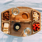 Klappbarer Holz-Picknicktisch mit Wein- und Snackfächern Zorenza
