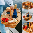 Klappbarer Holz-Picknicktisch mit Wein- und Snackfächern Zorenza