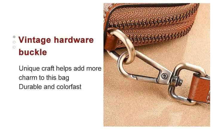 Kleine Crossbody-Tasche in Lederoptik mit mehreren Fächern – Verstellbarer Riemen Zorenza