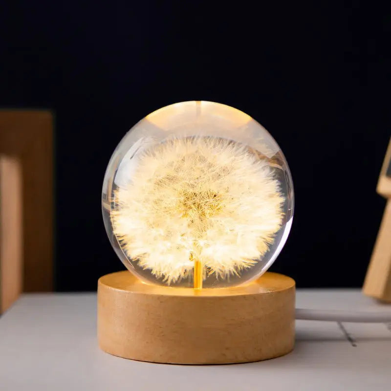 Kristallkugel-Lampe mit 3D-Blütenmotiv Zorenza