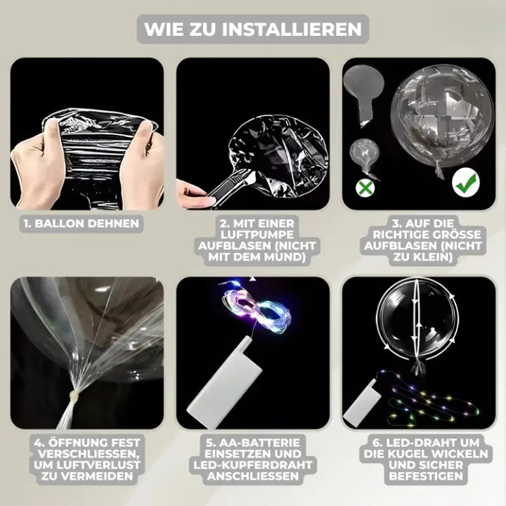 LED-Ballonlichter mit warmweißem Licht Zorenza