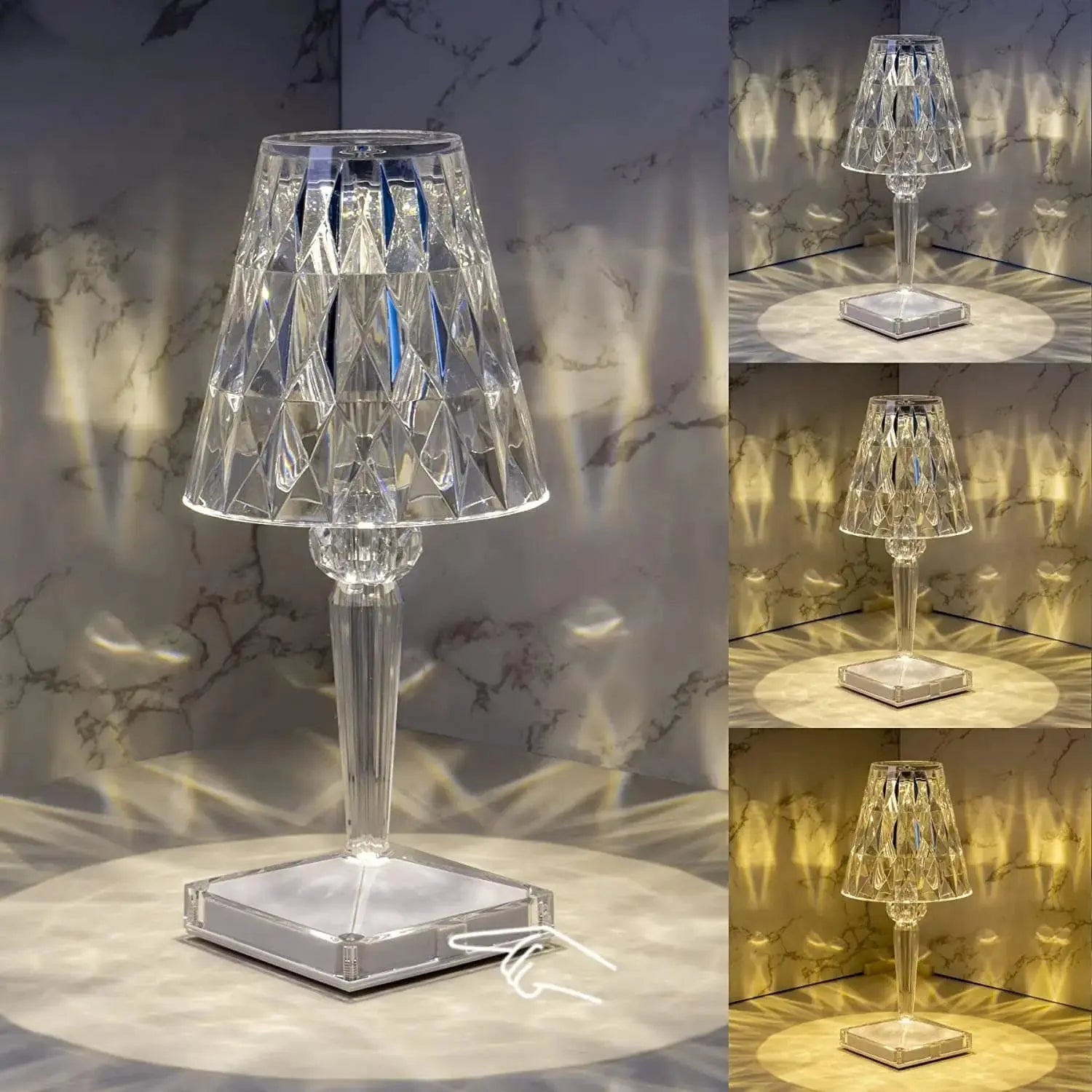 LED Kristall Tischlampe, kabellos Zorenza