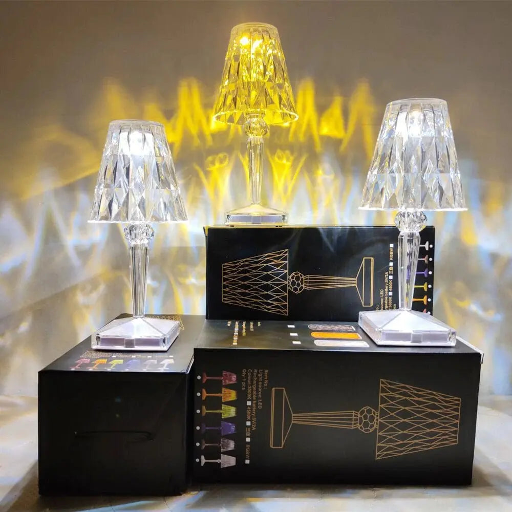 LED Kristall Tischlampe, kabellos Zorenza