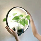 LED-Pflanzen-Wandleuchte mit Glasvase – Rund & Oval Zorenza