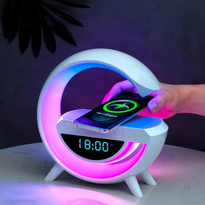 LED-Weckerlampe mit Bluetooth-Lautsprecher & kabelloser Ladefunktion Zorenza