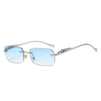 Randlose Sonnenbrille mit Leopardenkopf-Design -    Zorenza