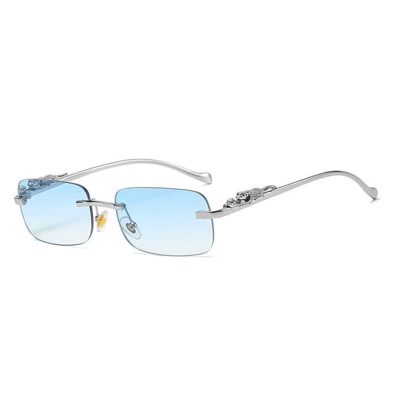 Randlose Sonnenbrille mit Leopardenkopf-Design -    Zorenza