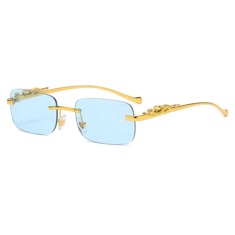 Randlose Sonnenbrille mit Leopardenkopf-Design -    Zorenza