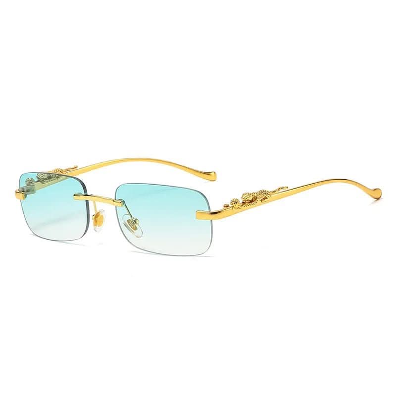 Randlose Sonnenbrille mit Leopardenkopf-Design -    Zorenza