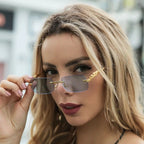 Randlose Sonnenbrille mit Leopardenkopf-Design -    Zorenza