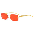 Randlose Sonnenbrille mit Leopardenkopf-Design -    Zorenza