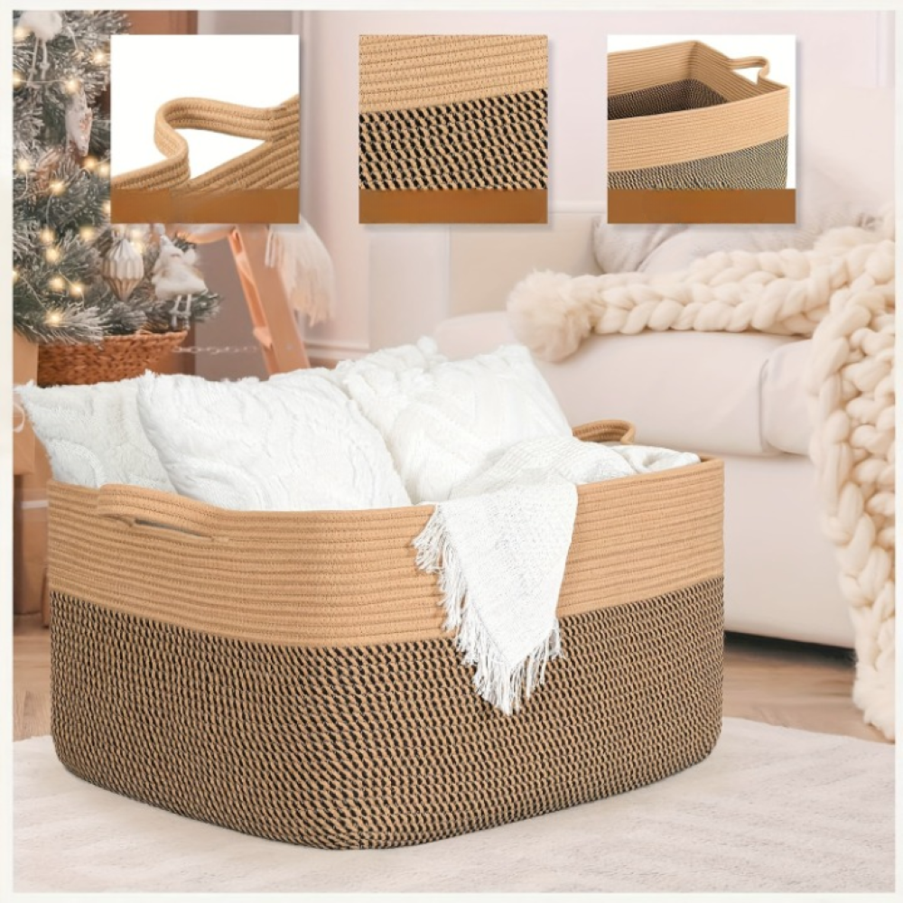 Textil-Aufbewahrungskorb 45L – Decken- & Wäsche-Organizer - Zorenza