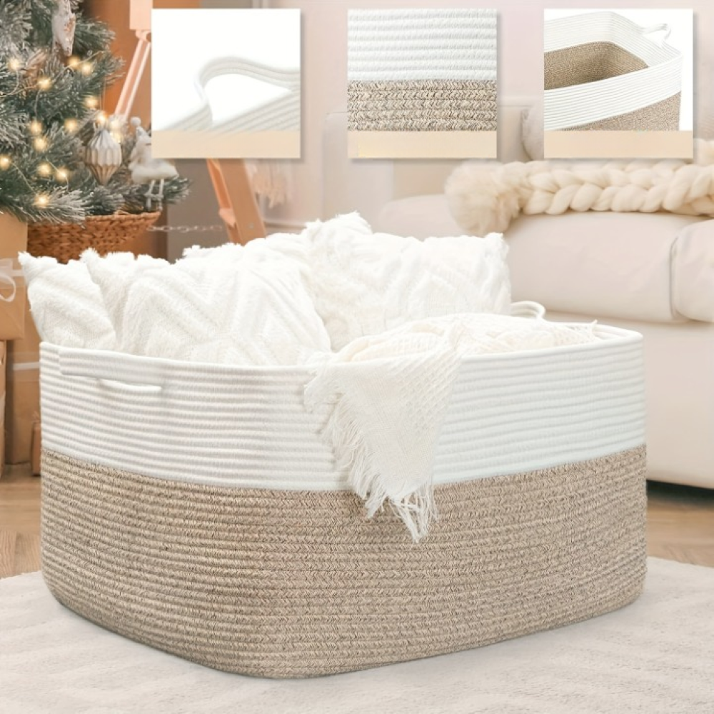 Textil-Aufbewahrungskorb 45L – Decken- & Wäsche-Organizer - Zorenza