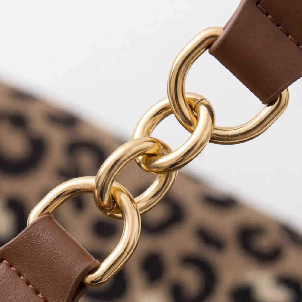 Leotard-Print Tote-Bag mit Goldketten-Detail Zorenza