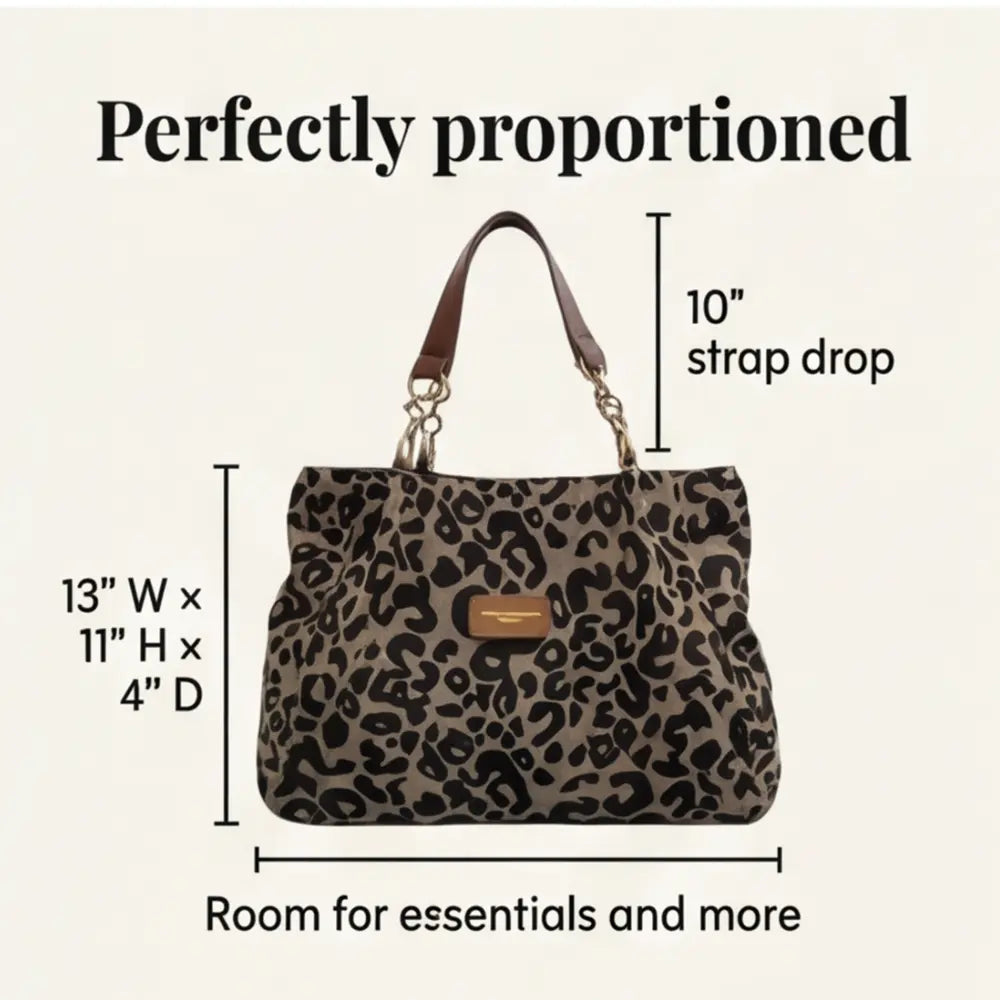 Leotard-Print Tote-Bag mit Goldketten-Detail Zorenza