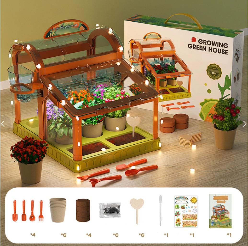 Kinder-Gewächshaus – Indoor Pflanzen-Set zum Lernen -    Zorenza