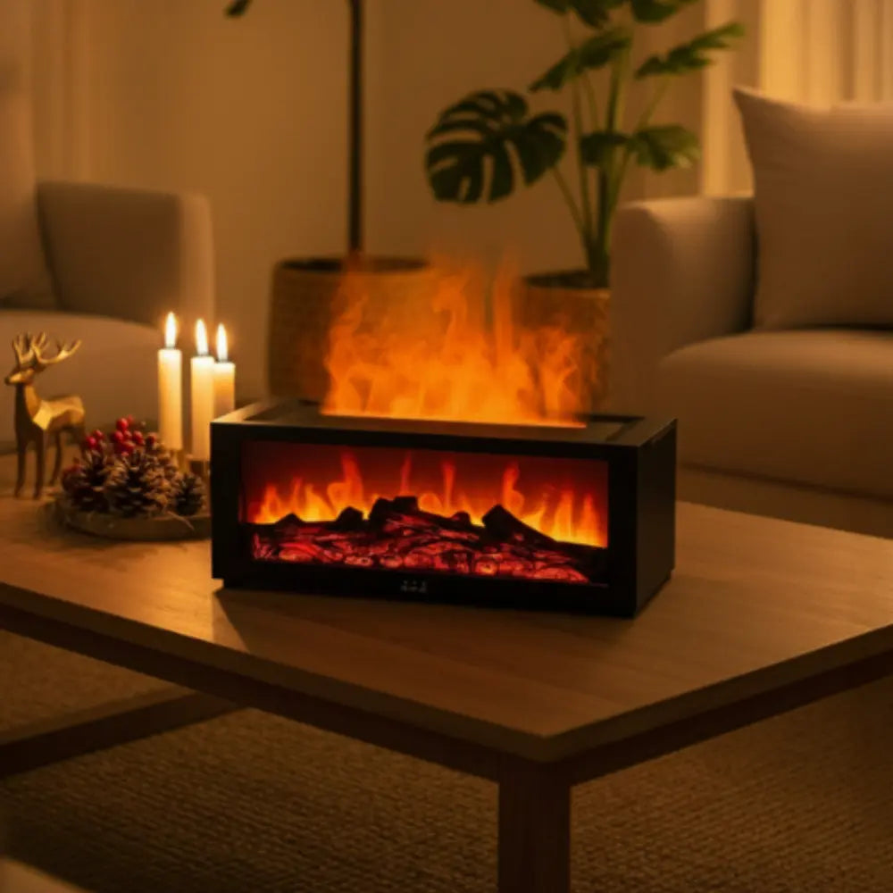 Mini-Elektrokamin mit realistischem Flammeneffekt – Plug & Play (2 stück) Zorenza