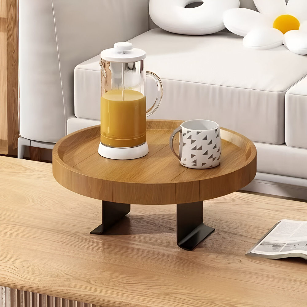 Clip-On Sofatisch rund – Platzsparende Ablage für Snacks Zorenza
