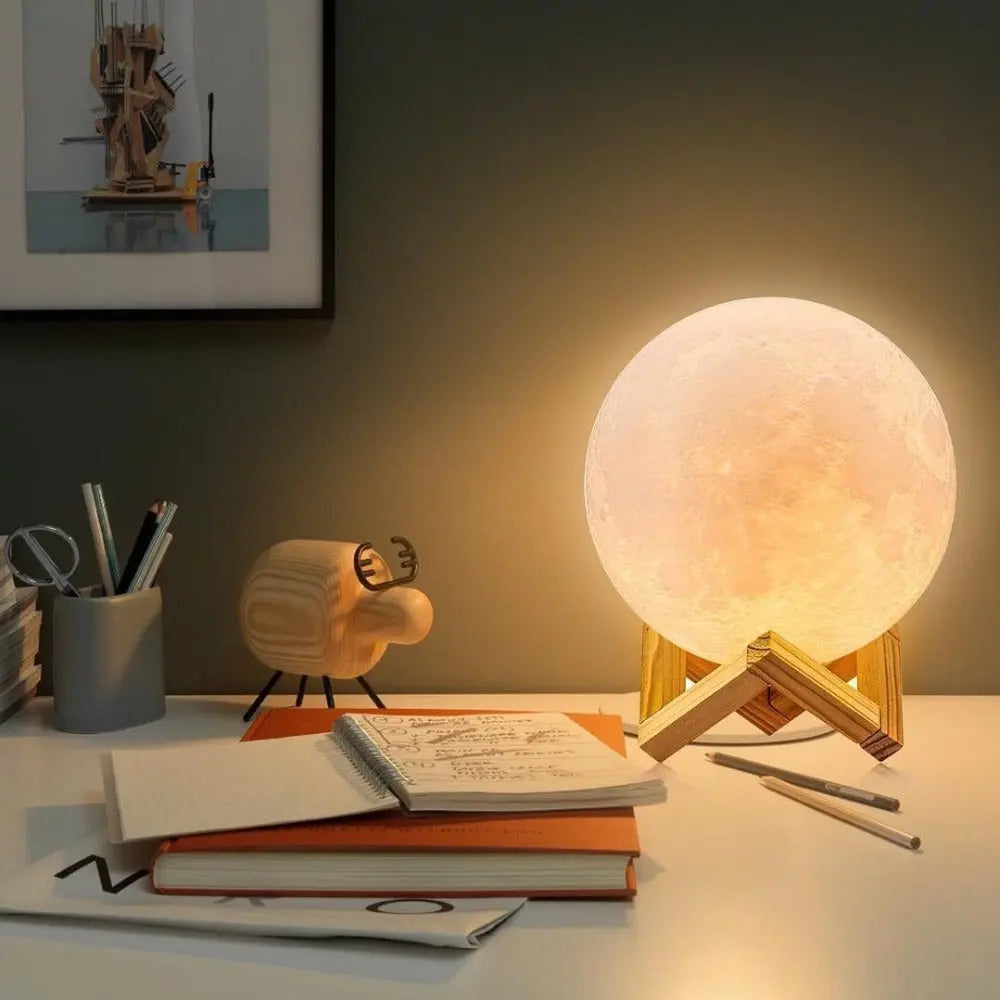 Mondlampe mit Holzständer – 16 Farben & Dimmbar Zorenza
