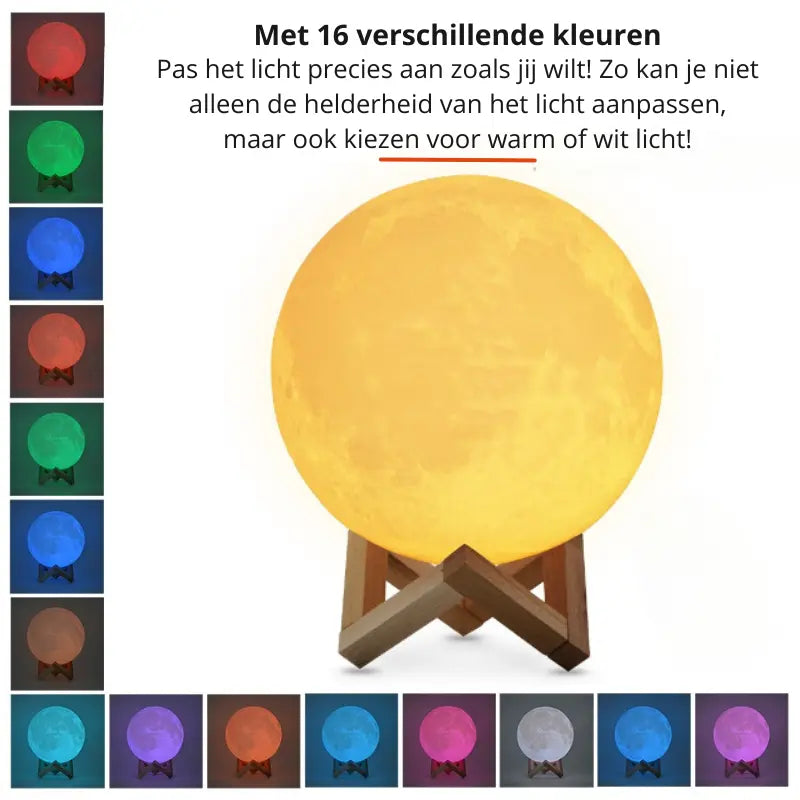 Mondlampe mit Holzständer – 16 Farben & Dimmbar Zorenza