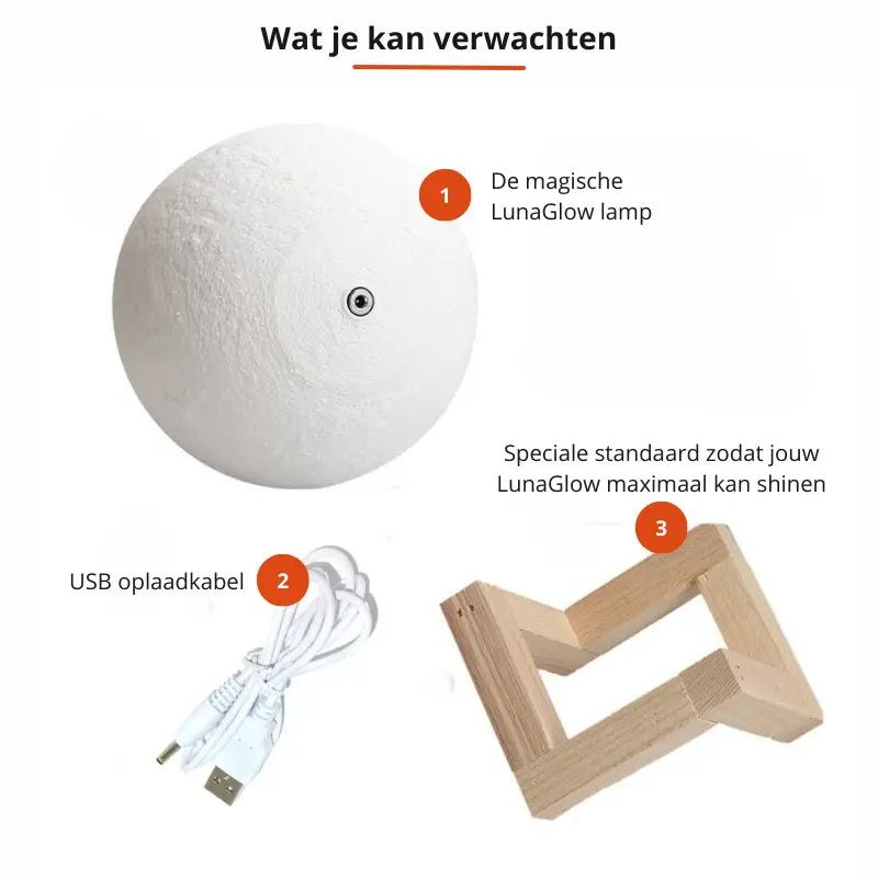 Mondlampe mit Holzständer – 16 Farben & Dimmbar Zorenza