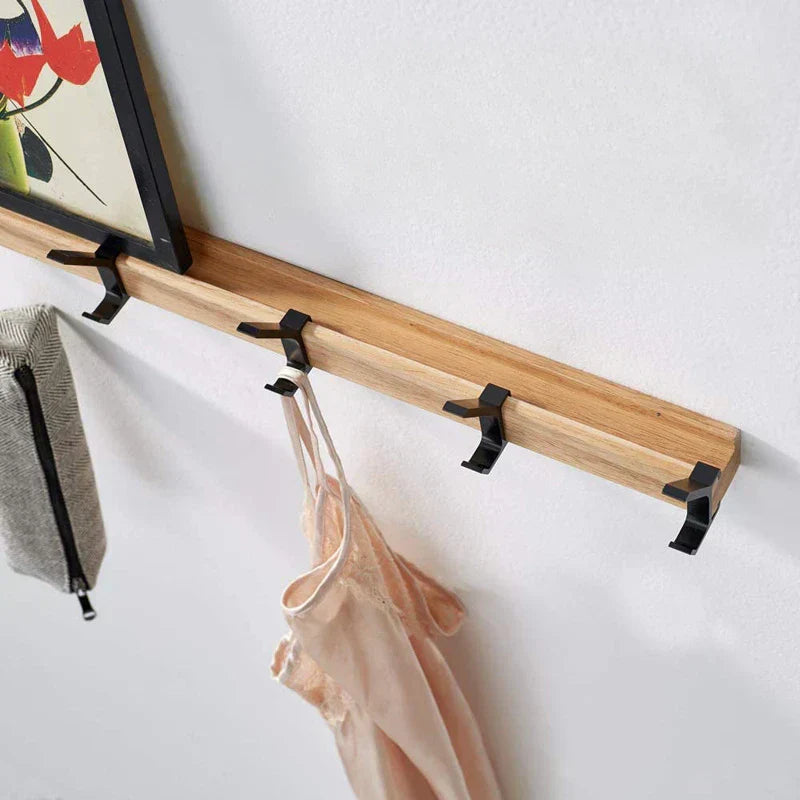 Wandgarderobe Holz mit beweglichen Haken – Skandinavisches Design -    Zorenza