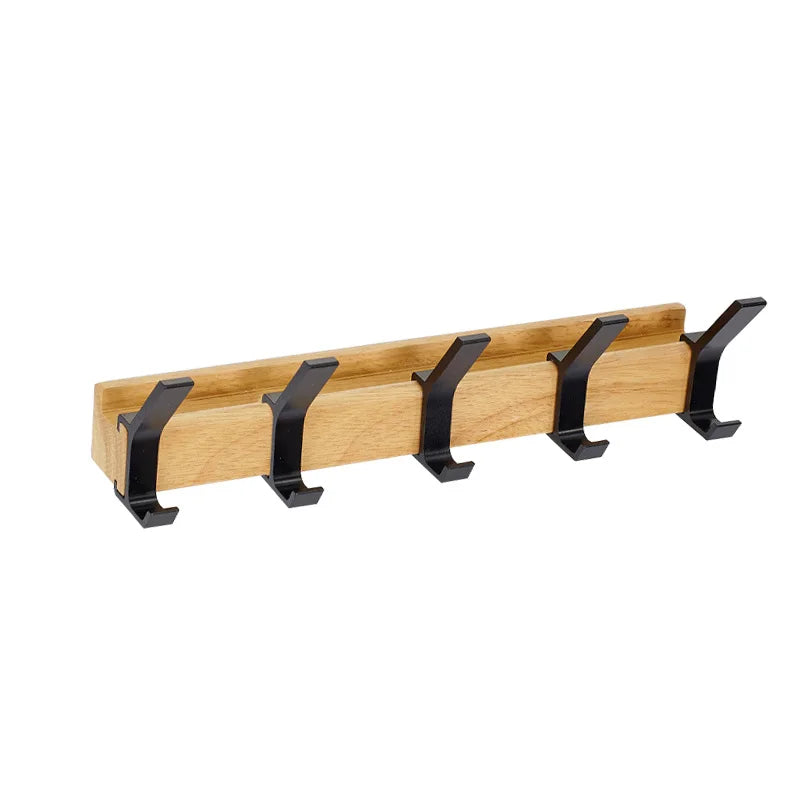 Wandgarderobe Holz mit beweglichen Haken – Skandinavisches Design -    Zorenza