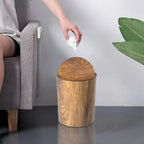 Mülleimer mit Schwingdeckel und Holzoptik Zorenza