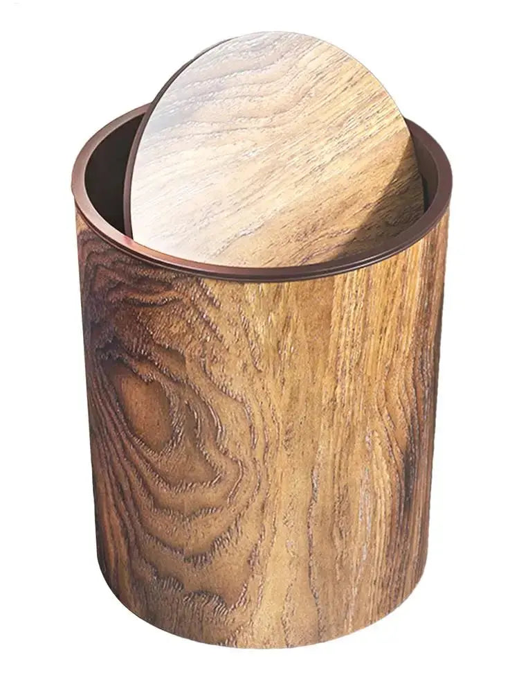 Mülleimer mit Schwingdeckel und Holzoptik Zorenza