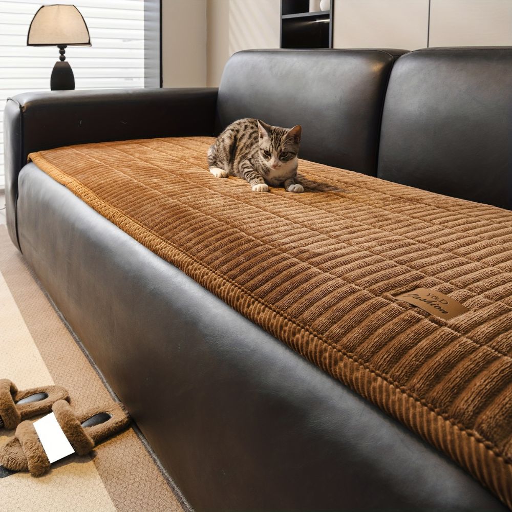 Gesteppte Mikrofaser-Sofaauflage für Sofaschutz Zorenza
