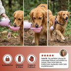 Hunde-Trinkflasche für unterwegs mit integriertem Silikonnapf -    Zorenza