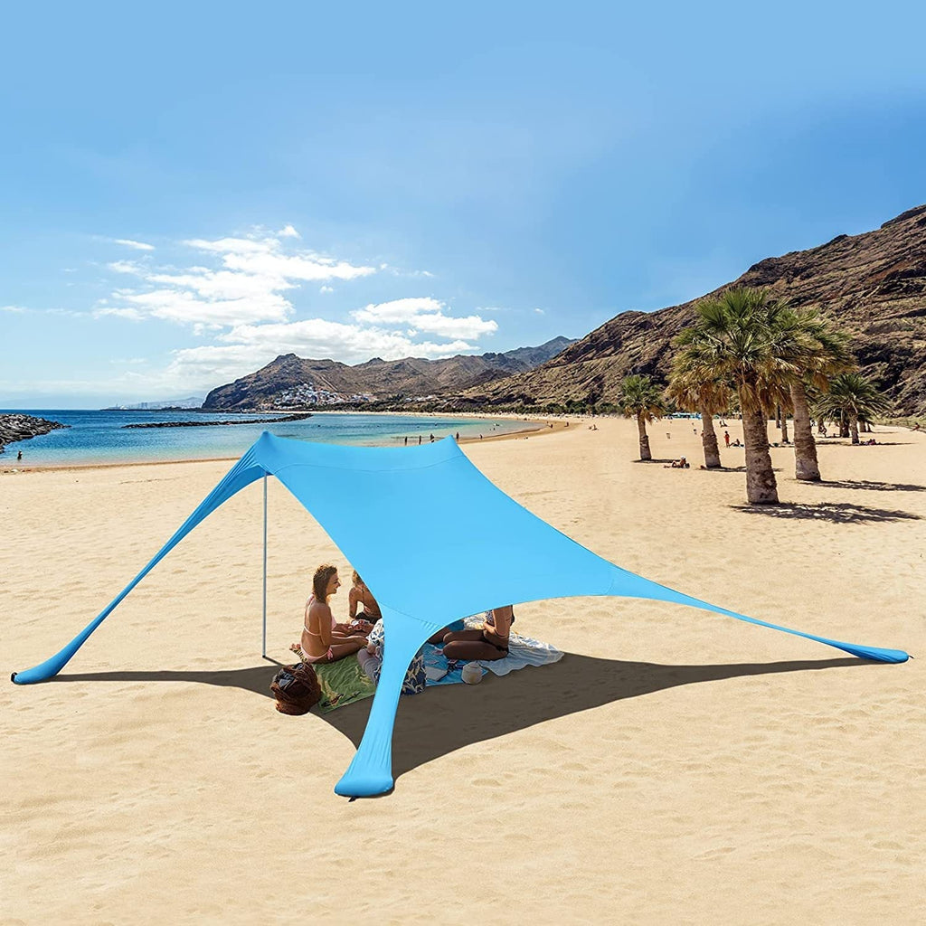 Strandmuschel UV-Schutz aufstellbar mit Spannseilen -    Zorenza