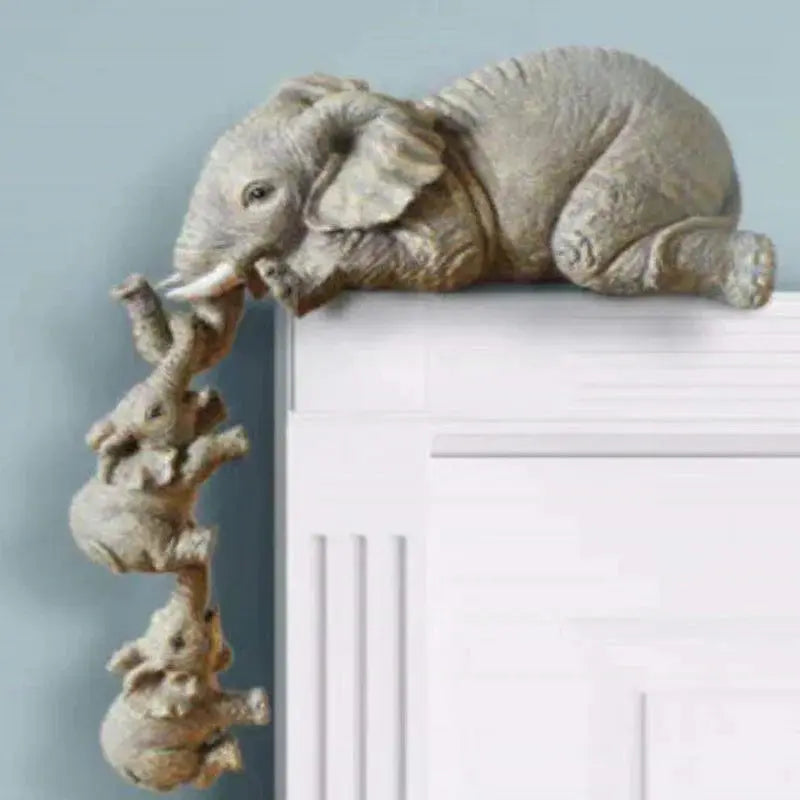 Olifanten Mutter & Baby Figuren-Set – Regalrand-Dekoration Zorenza