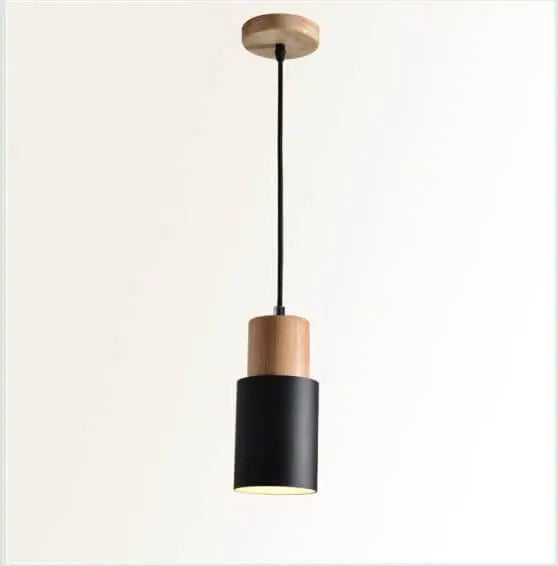 Pendelleuchte aus Metall und Holz Zorenza