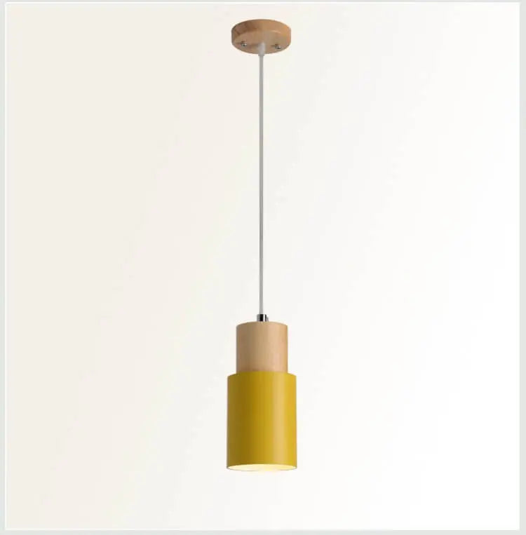 Pendelleuchte aus Metall und Holz Zorenza