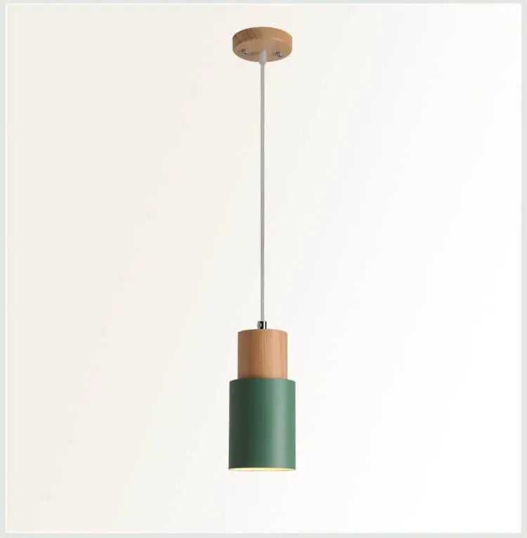 Pendelleuchte aus Metall und Holz Zorenza