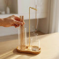 Räucher- und Kerzenhalter aus Glas und Holz Zorenza