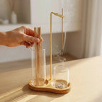 Räucher- und Kerzenhalter aus Glas und Holz Zorenza