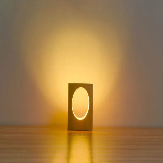 Rechteckige LED-Nachtlampe aus Massivholz Zorenza