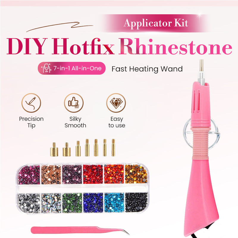 Hotfix-Strass-Set mit 7-in-1 Applikator Zorenza