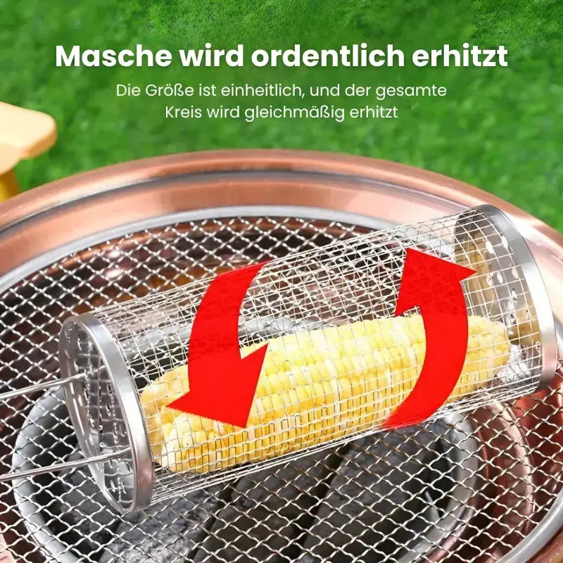 Roll-Grillkorb aus Edelstahl – Gleichmäßig grillen, leicht reinigen Zorenza