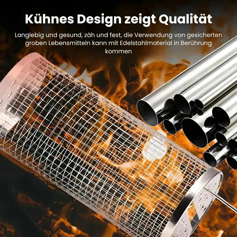 Roll-Grillkorb aus Edelstahl – Gleichmäßig grillen, leicht reinigen Zorenza